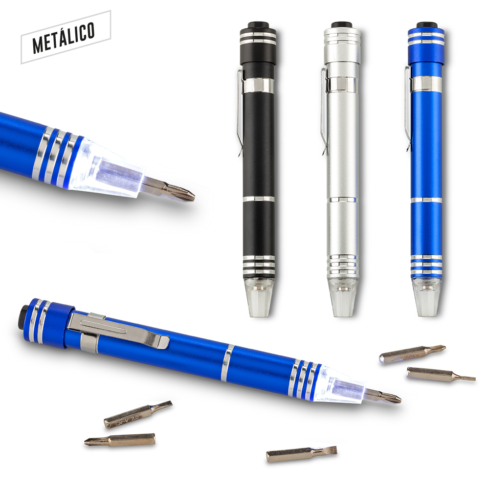 Set de Destornilladores Pen con Linterna LED