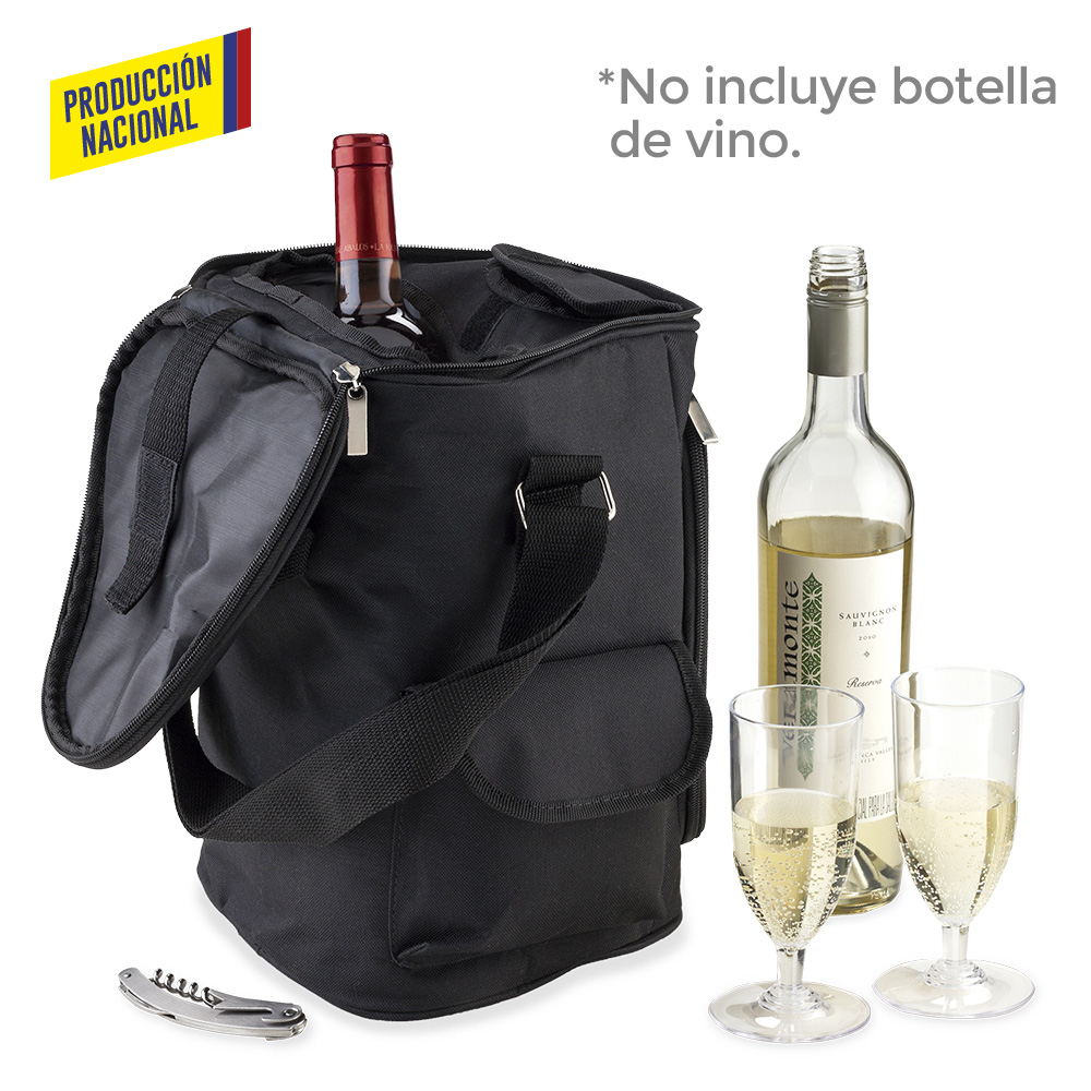Bolsa refrigeradora de vino port/átil con 2 botellas acolchadas y vers/átiles Montoj Fresh Sakura con aislante